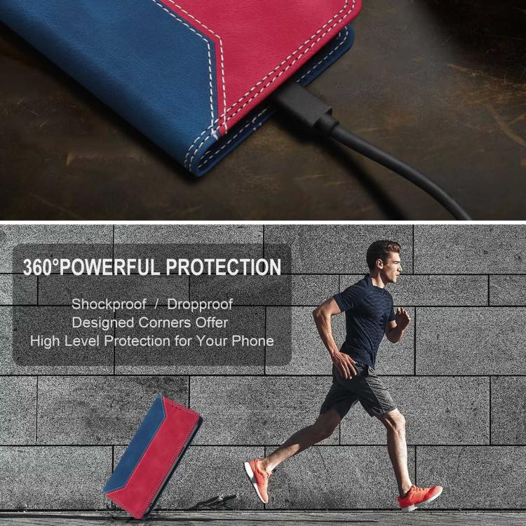 For Honor Magic7 Pro Skin Feel Two-tone RFID Blocking Vegan Leather Phone Case