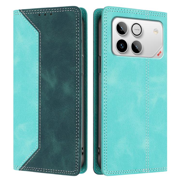 For Honor Win 5G Skin Feel Two-tone RFID Blocking Vegan Leather Phone Case