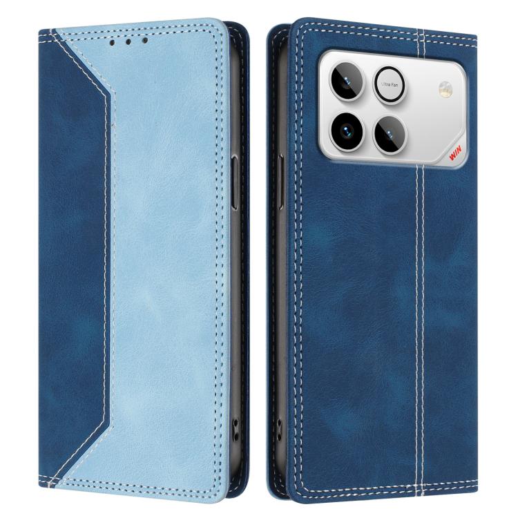 For Honor Win 5G Skin Feel Two-tone RFID Blocking Vegan Leather Phone Case