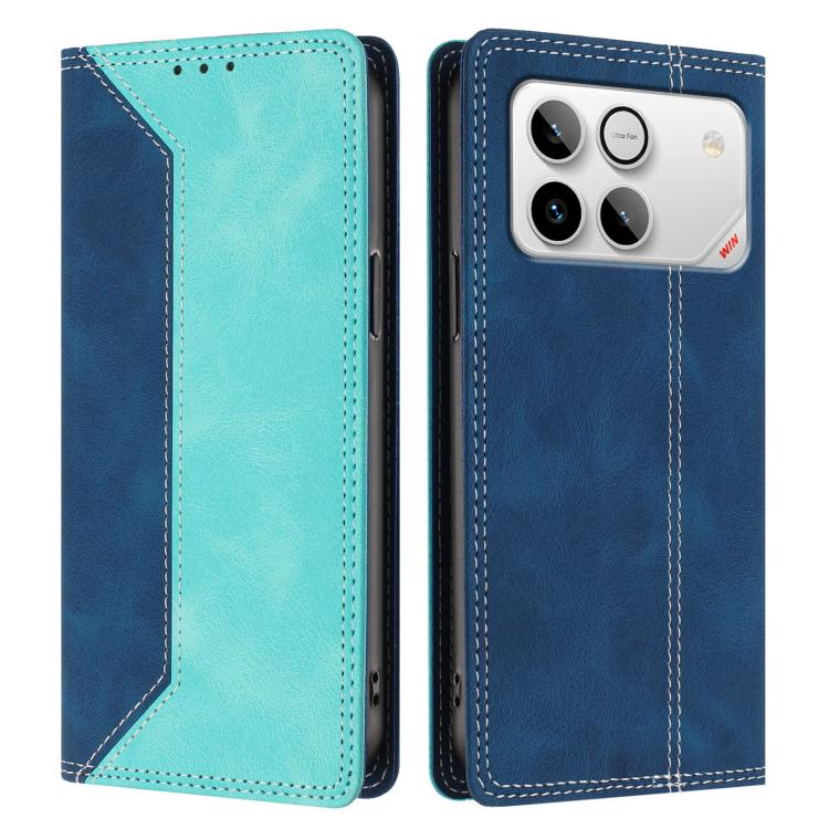 For Honor Win 5G Skin Feel Two-tone RFID Blocking Vegan Leather Phone Case