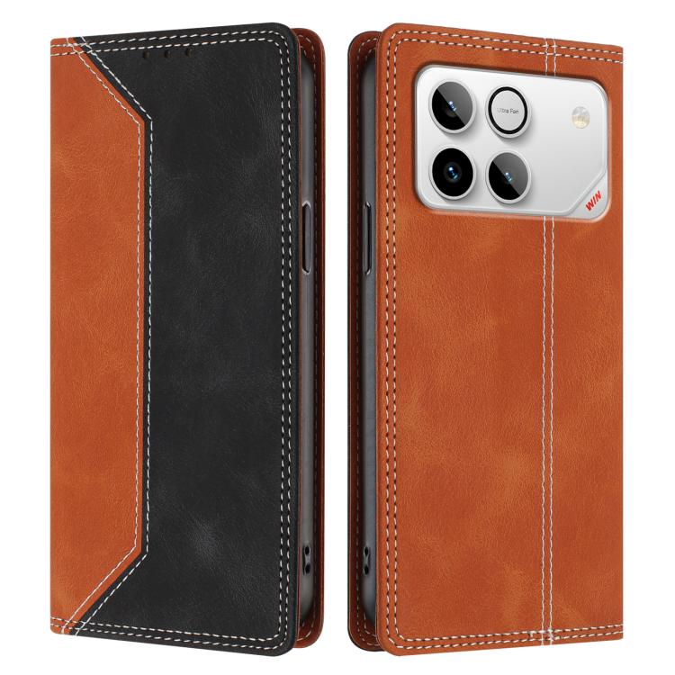 For Honor Win 5G Skin Feel Two-tone RFID Blocking Vegan Leather Phone Case