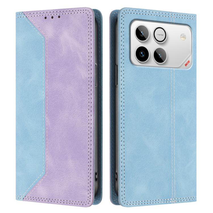 For Honor Win 5G Skin Feel Two-tone RFID Blocking Vegan Leather Phone Case