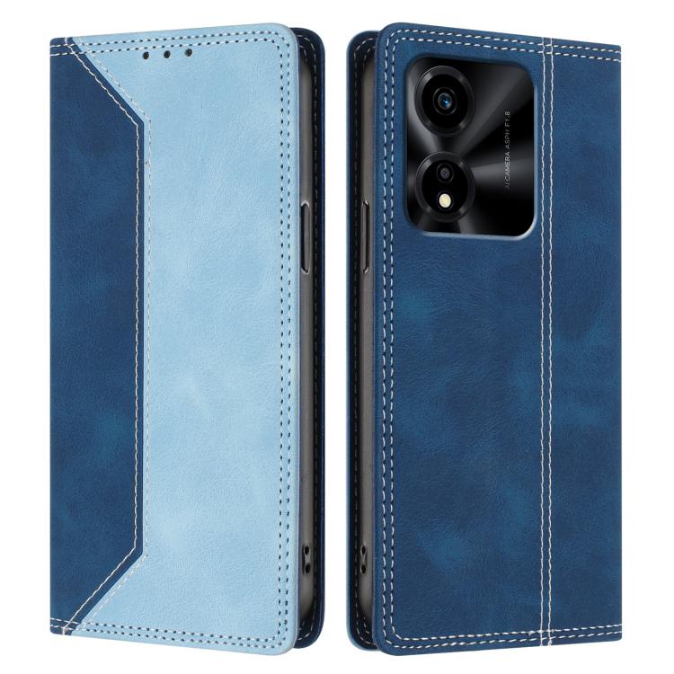 For Honor X5c Plus Skin Feel Two-tone RFID Blocking Vegan Leather Phone Case