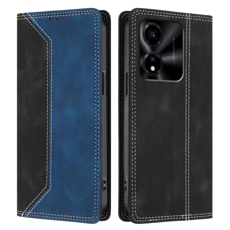 For Honor X5c Plus Skin Feel Two-tone RFID Blocking Vegan Leather Phone Case
