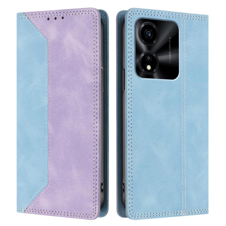 For Honor X5c Plus Skin Feel Two-tone RFID Blocking Vegan Leather Phone Case