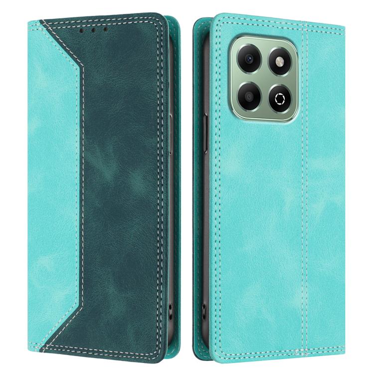 For Honor X6b Skin Feel Two-tone RFID Blocking Vegan Leather Phone Case