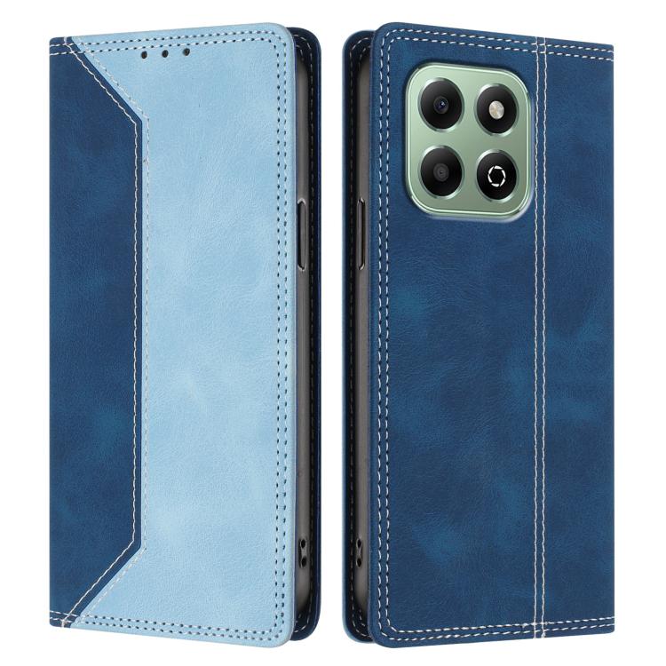For Honor X6b Skin Feel Two-tone RFID Blocking Vegan Leather Phone Case