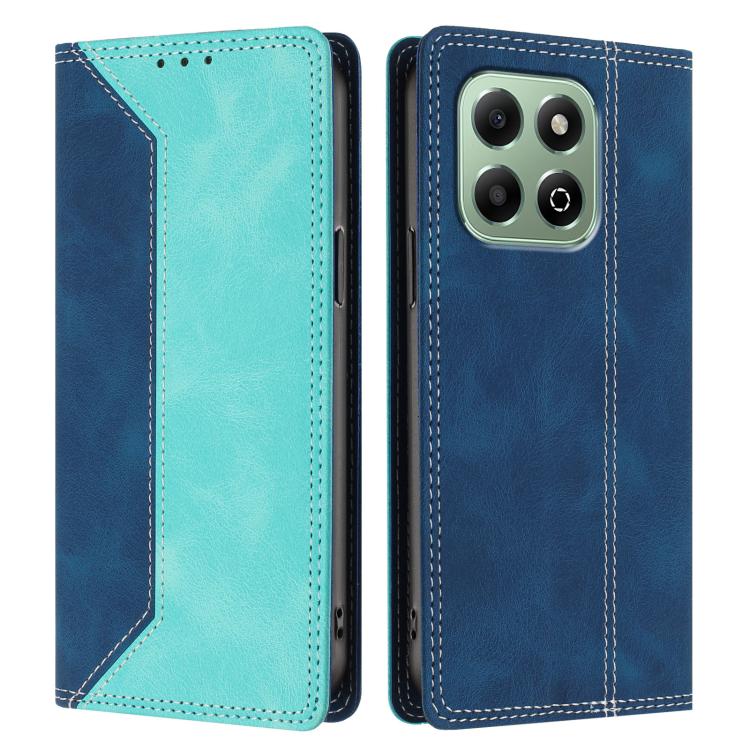 For Honor X6b Skin Feel Two-tone RFID Blocking Vegan Leather Phone Case