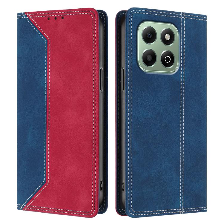 For Honor X6b Skin Feel Two-tone RFID Blocking Vegan Leather Phone Case