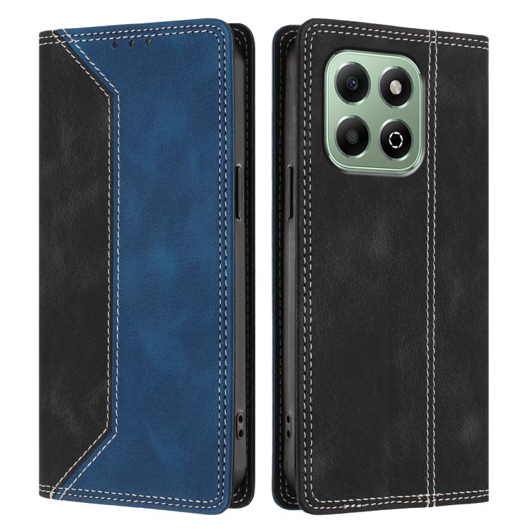 For Honor X6b Skin Feel Two-tone RFID Blocking Vegan Leather Phone Case