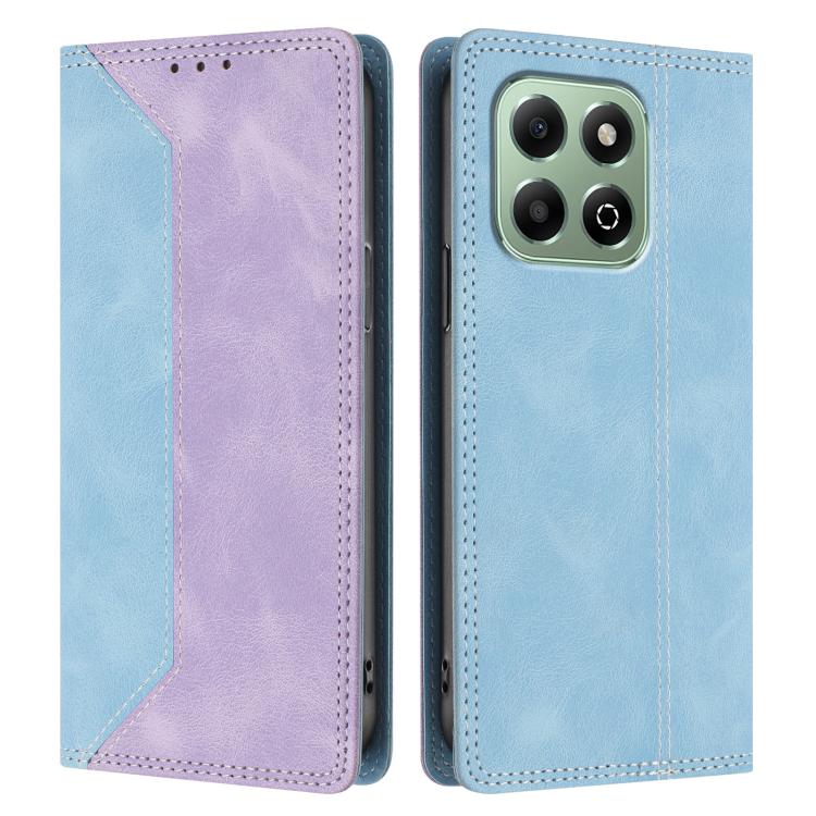 For Honor X6b Skin Feel Two-tone RFID Blocking Vegan Leather Phone Case