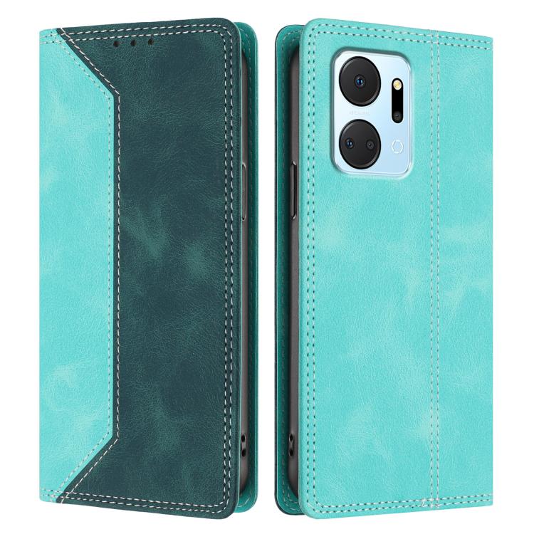 For Honor X7a 4G / Play7T 5G Skin Feel Two-tone RFID Blocking Vegan Leather Phone Case