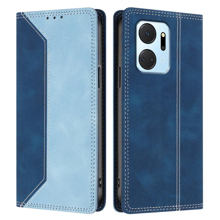 For Honor X7a 4G / Play7T 5G Skin Feel Two-tone RFID Blocking Vegan Leather Phone Case