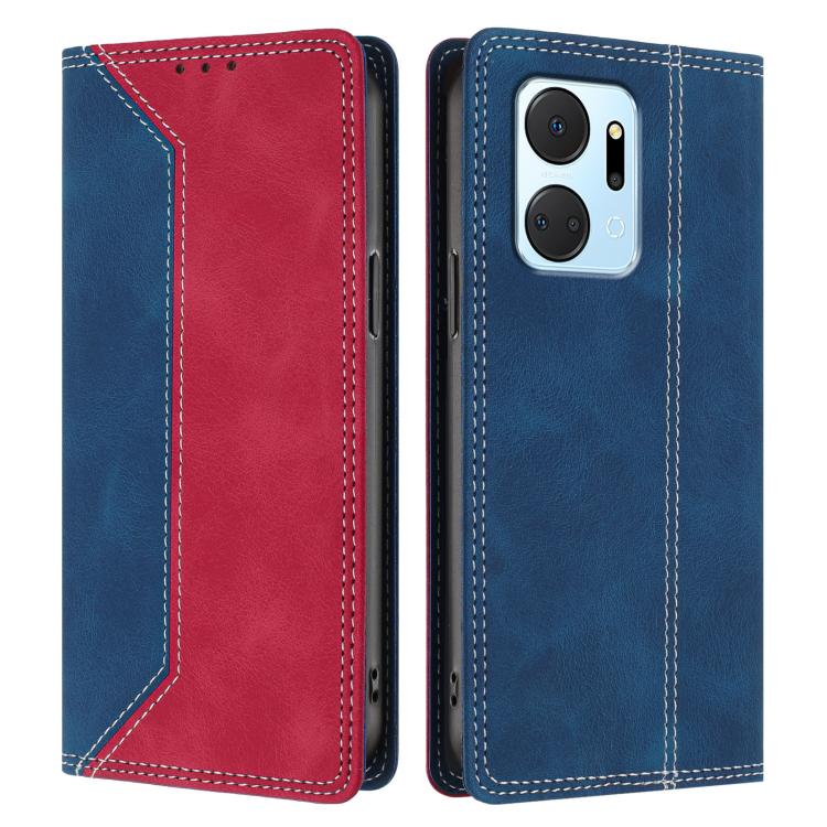 For Honor X7a 4G / Play7T 5G Skin Feel Two-tone RFID Blocking Vegan Leather Phone Case