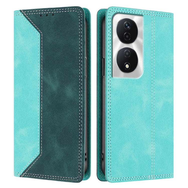 For Honor X7b 4G / 5G / 90 Smart 5G Skin Feel Two-tone RFID Blocking Vegan Leather Phone Case