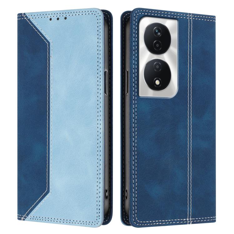 For Honor X7b 4G / 5G / 90 Smart 5G Skin Feel Two-tone RFID Blocking Vegan Leather Phone Case