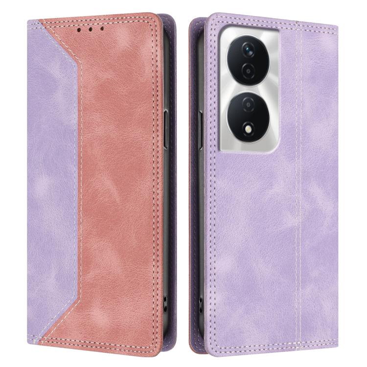 For Honor X7b 4G / 5G / 90 Smart 5G Skin Feel Two-tone RFID Blocking Vegan Leather Phone Case