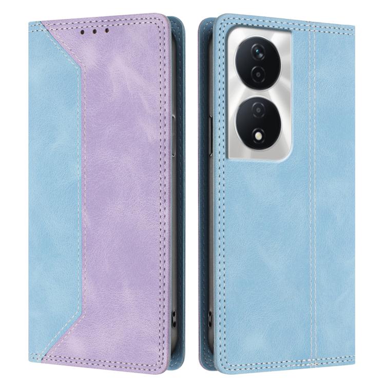 For Honor X7b 4G / 5G / 90 Smart 5G Skin Feel Two-tone RFID Blocking Vegan Leather Phone Case