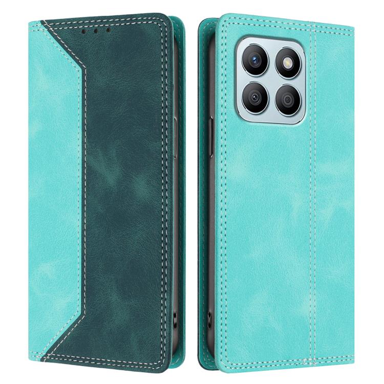 For Honor X8b 4G Skin Feel Two-tone RFID Blocking Vegan Leather Phone Case