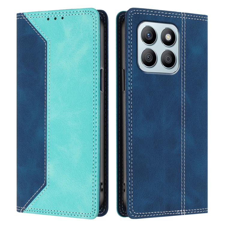 For Honor X8b 4G Skin Feel Two-tone RFID Blocking Vegan Leather Phone Case