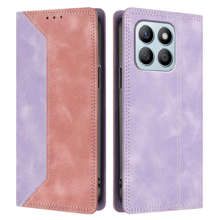 For Honor X8b 4G Skin Feel Two-tone RFID Blocking Vegan Leather Phone Case