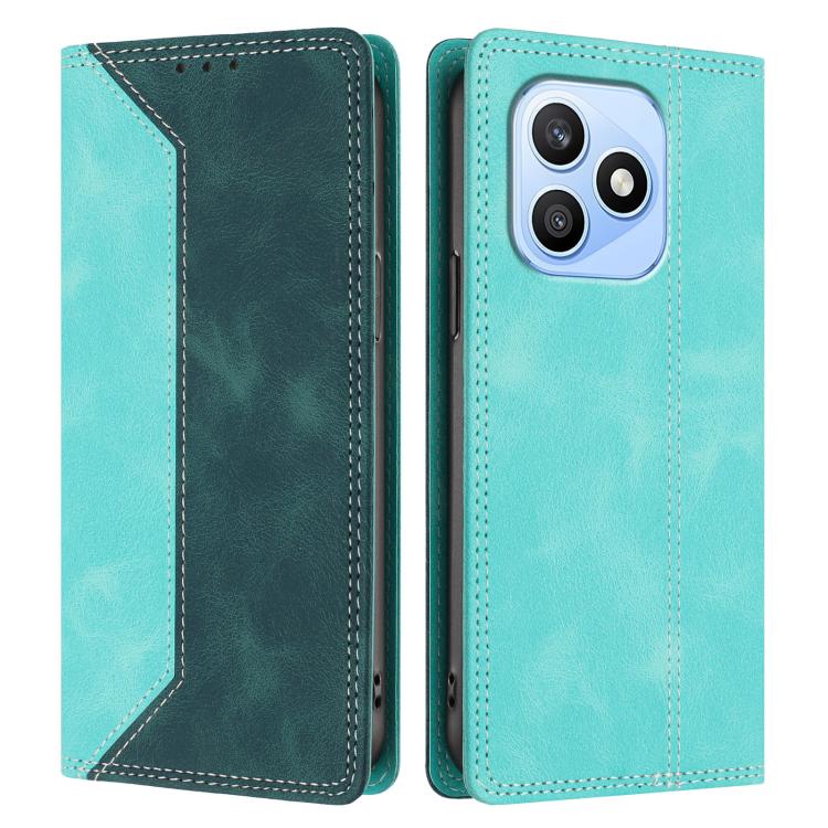 For Honor X8d 4G Skin Feel Two-tone RFID Blocking Vegan Leather Phone Case