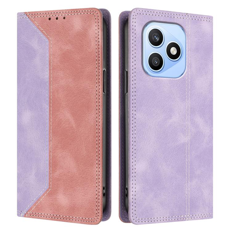 For Honor X8d 4G Skin Feel Two-tone RFID Blocking Vegan Leather Phone Case