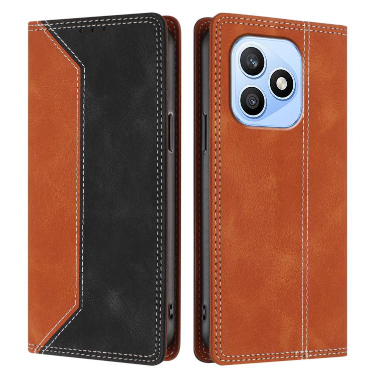 For Honor X8d 4G Skin Feel Two-tone RFID Blocking Vegan Leather Phone Case