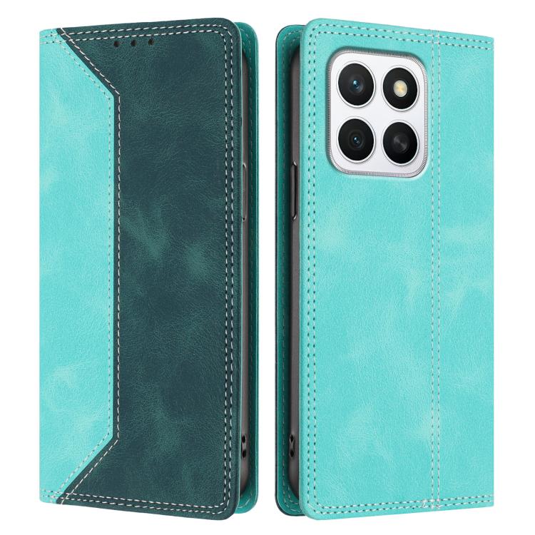 For Honor X8c Skin Feel Two-tone RFID Blocking Vegan Leather Phone Case