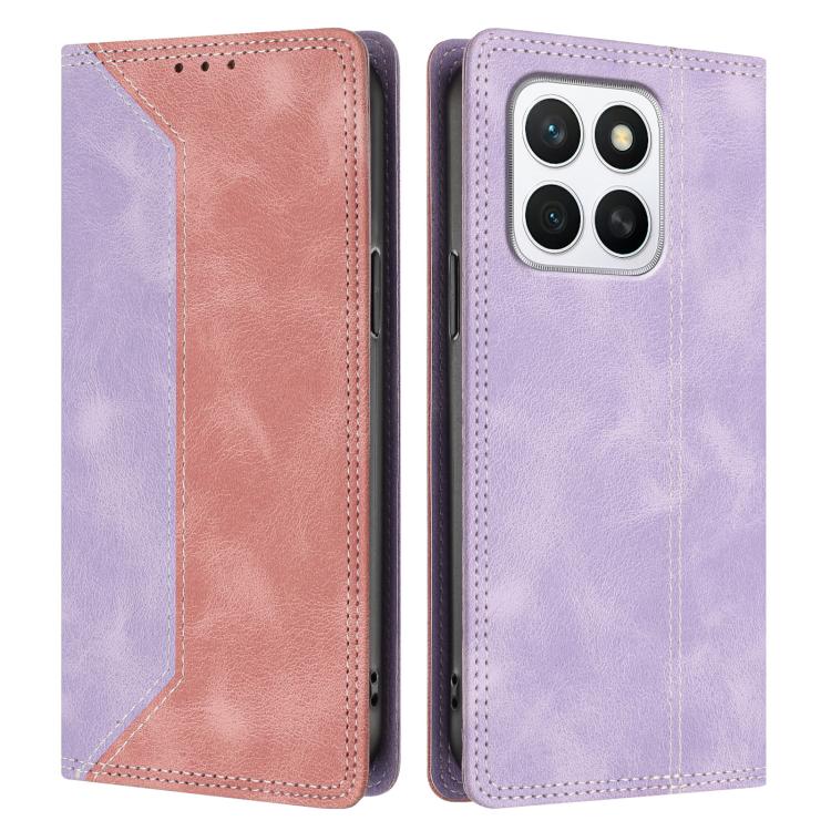 For Honor X8c Skin Feel Two-tone RFID Blocking Vegan Leather Phone Case