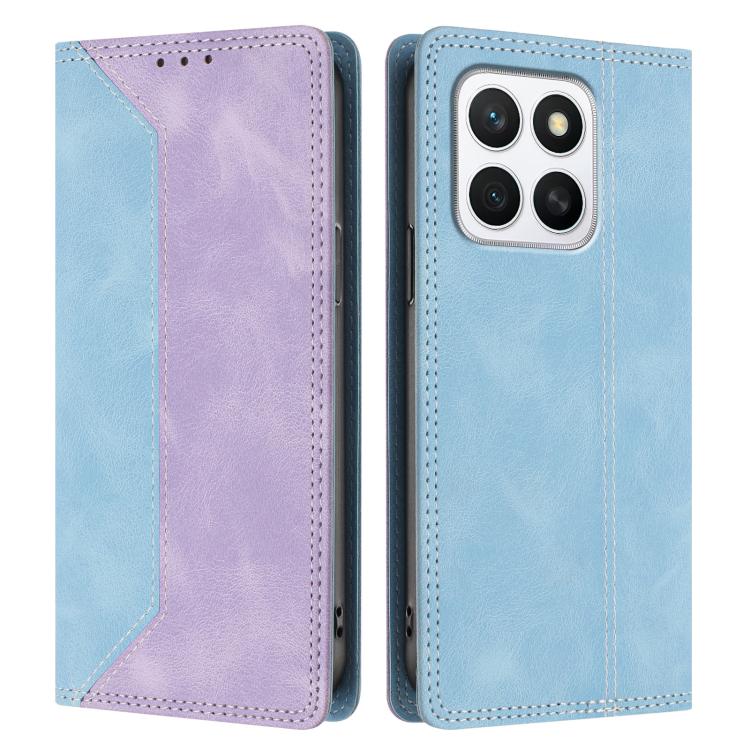 For Honor X8c Skin Feel Two-tone RFID Blocking Vegan Leather Phone Case