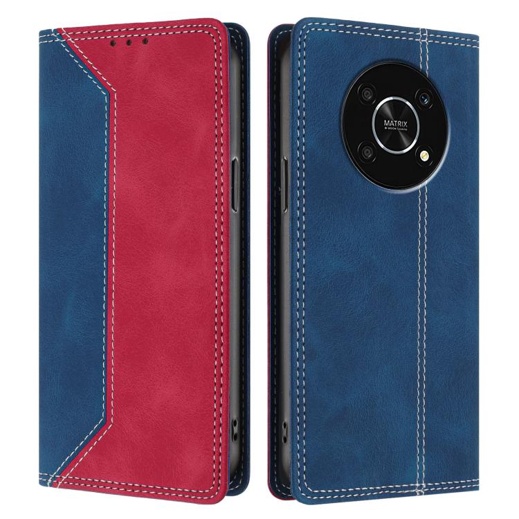 For Honor X9  5G / 4G Skin Feel Two-tone RFID Blocking Vegan Leather Phone Case