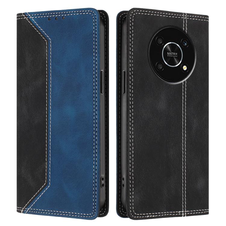 For Honor X9  5G / 4G Skin Feel Two-tone RFID Blocking Vegan Leather Phone Case