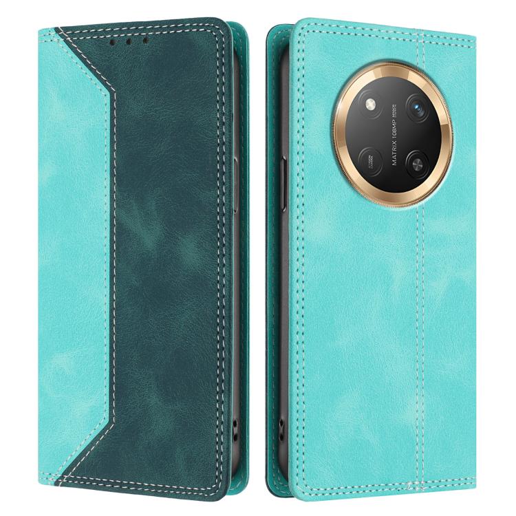 For Honor X9c / Magic7 Lite Skin Feel Two-tone RFID Blocking Vegan Leather Phone Case