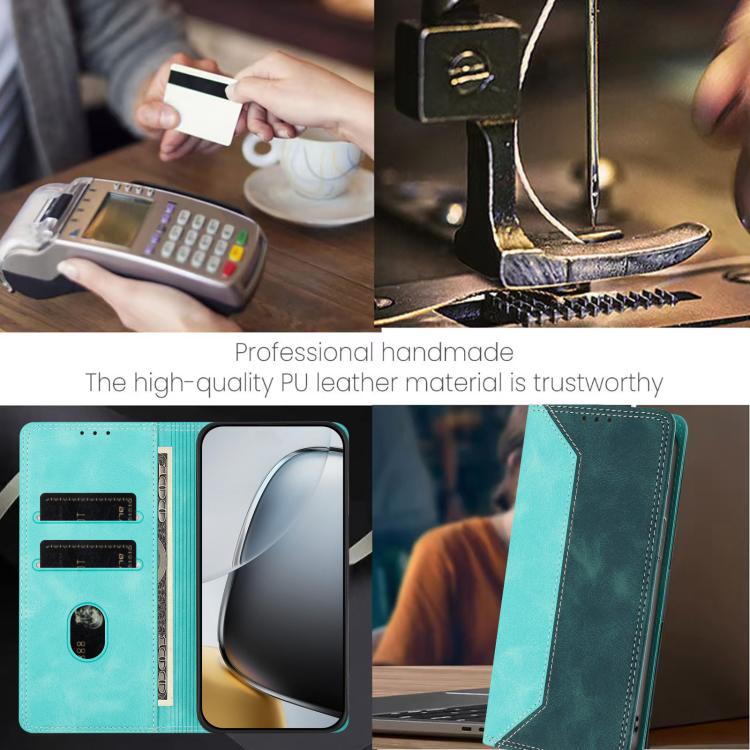 For Honor X9c / Magic7 Lite Skin Feel Two-tone RFID Blocking Vegan Leather Phone Case
