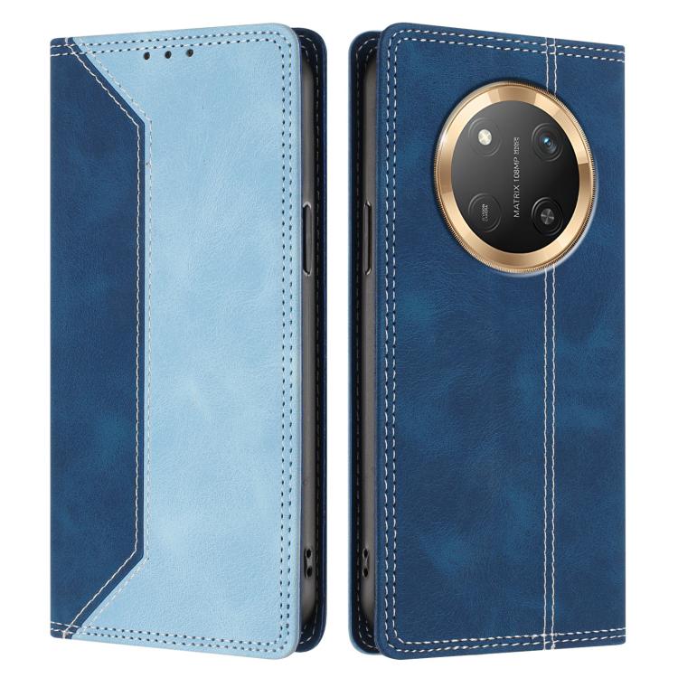 For Honor X9c / Magic7 Lite Skin Feel Two-tone RFID Blocking Vegan Leather Phone Case