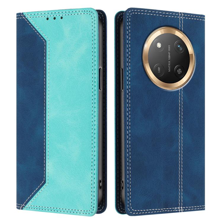 For Honor X9c / Magic7 Lite Skin Feel Two-tone RFID Blocking Vegan Leather Phone Case