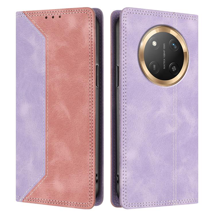 For Honor X9c / Magic7 Lite Skin Feel Two-tone RFID Blocking Vegan Leather Phone Case