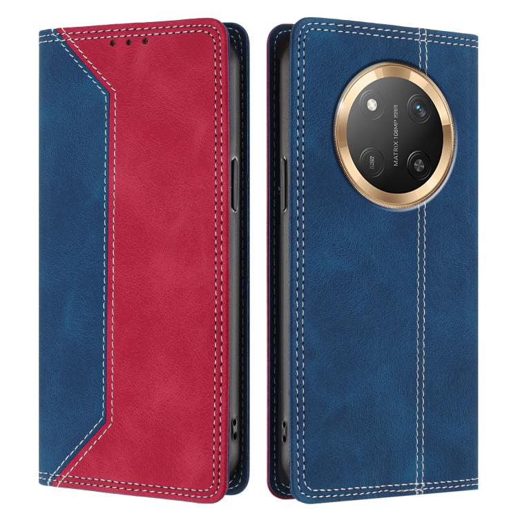 For Honor X9c / Magic7 Lite Skin Feel Two-tone RFID Blocking Vegan Leather Phone Case