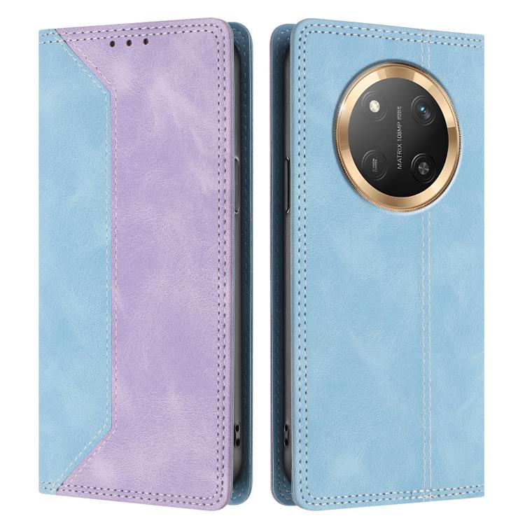 For Honor X9c / Magic7 Lite Skin Feel Two-tone RFID Blocking Vegan Leather Phone Case