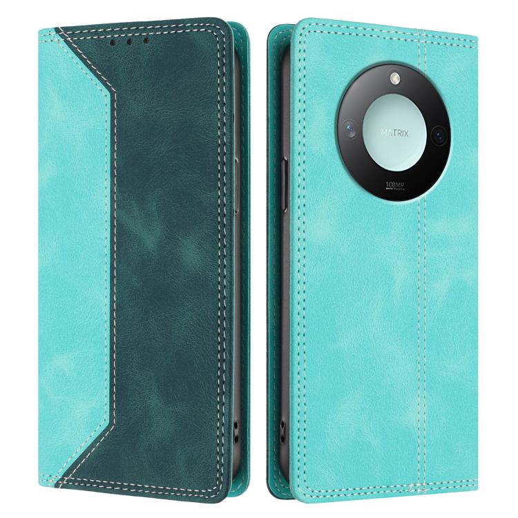 For Honor X9c Smart Skin Feel Two-tone RFID Blocking Vegan Leather Phone Case