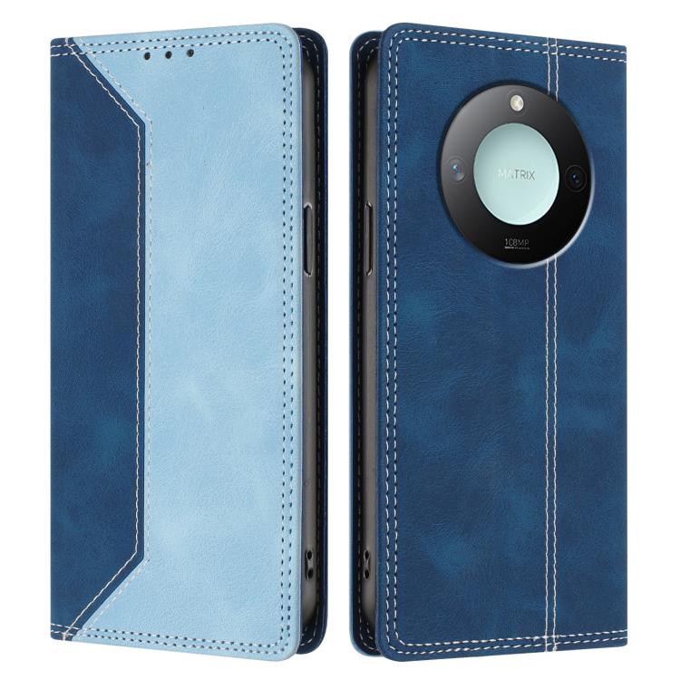 For Honor X9c Smart Skin Feel Two-tone RFID Blocking Vegan Leather Phone Case