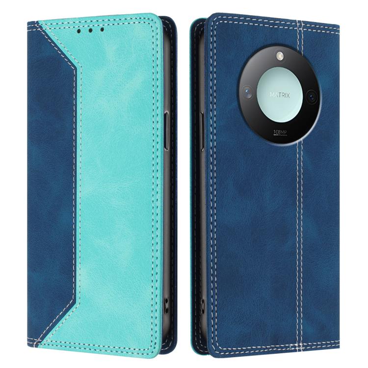 For Honor X9c Smart Skin Feel Two-tone RFID Blocking Vegan Leather Phone Case