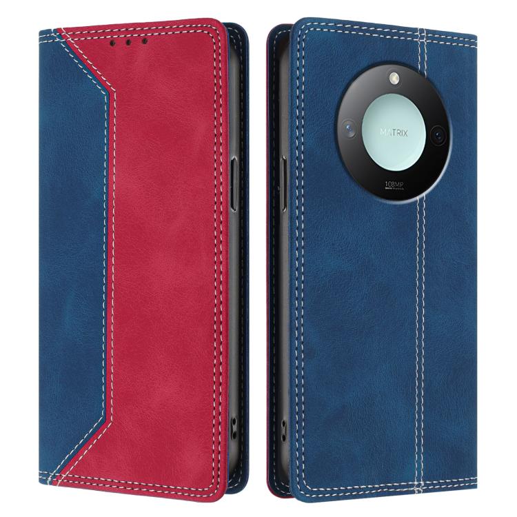 For Honor X9c Smart Skin Feel Two-tone RFID Blocking Vegan Leather Phone Case