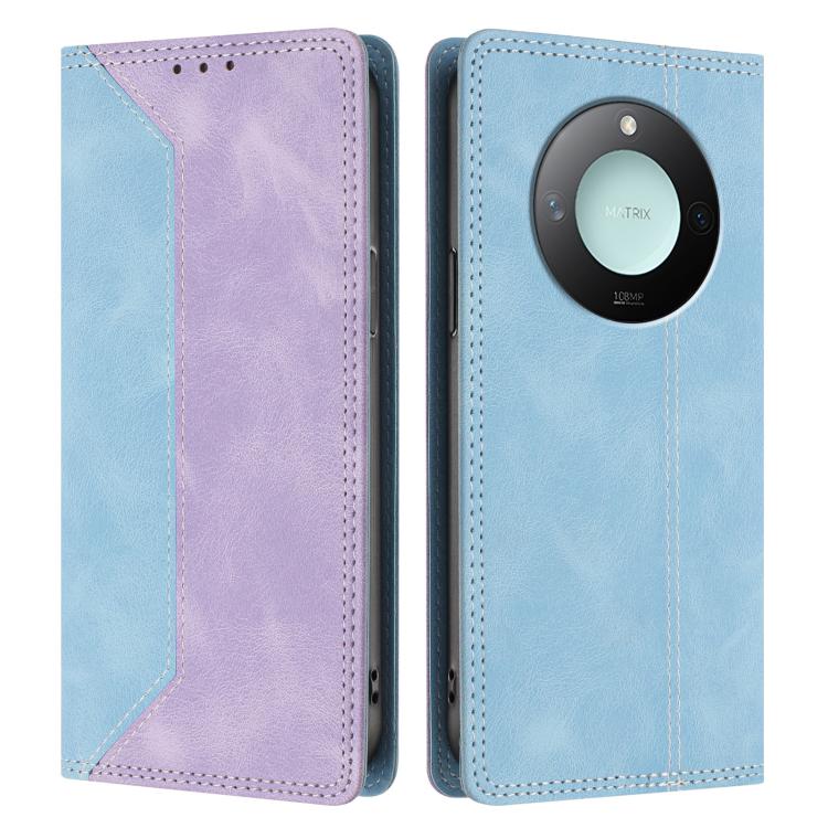 For Honor X9c Smart Skin Feel Two-tone RFID Blocking Vegan Leather Phone Case