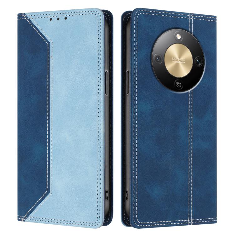 For Honor X9d / Magic 8 Lite / X70 5G Skin Feel Two-tone RFID Blocking Vegan Leather Phone Case