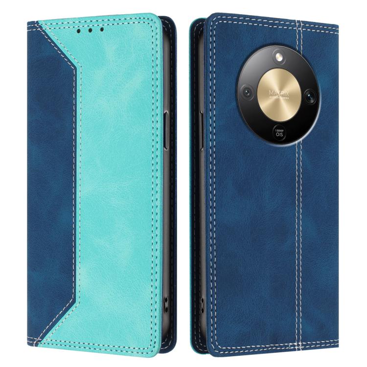 For Honor X9d / Magic 8 Lite / X70 5G Skin Feel Two-tone RFID Blocking Vegan Leather Phone Case
