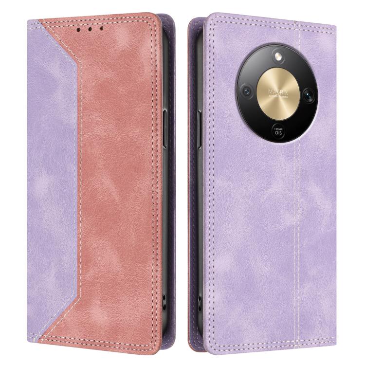 For Honor X9d / Magic 8 Lite / X70 5G Skin Feel Two-tone RFID Blocking Vegan Leather Phone Case