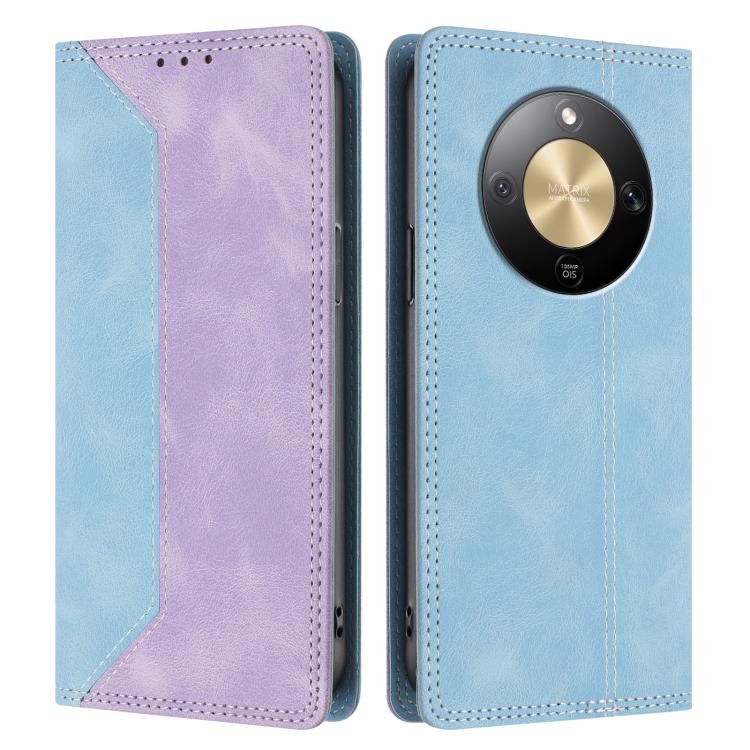 For Honor X9d / Magic 8 Lite / X70 5G Skin Feel Two-tone RFID Blocking Vegan Leather Phone Case