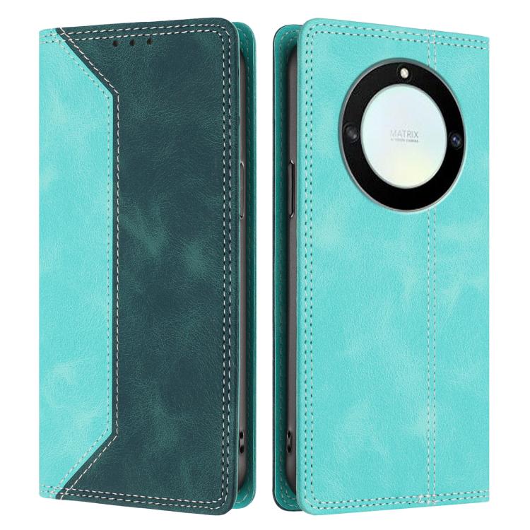 For Honor X40 5G / X9a / Magic5 Lite Skin Feel Two-tone RFID Blocking Vegan Leather Phone Case